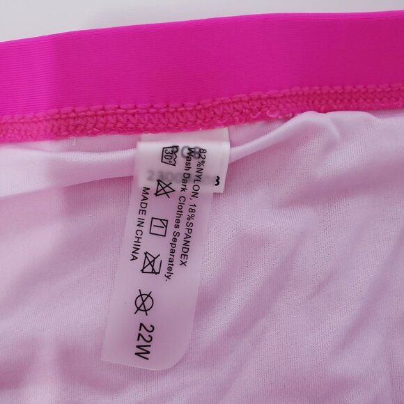 NWT DACI Twisted Front High Waisted Swimwear Plus Size -Neon Pink - Size 22W - Picture 6 of 12